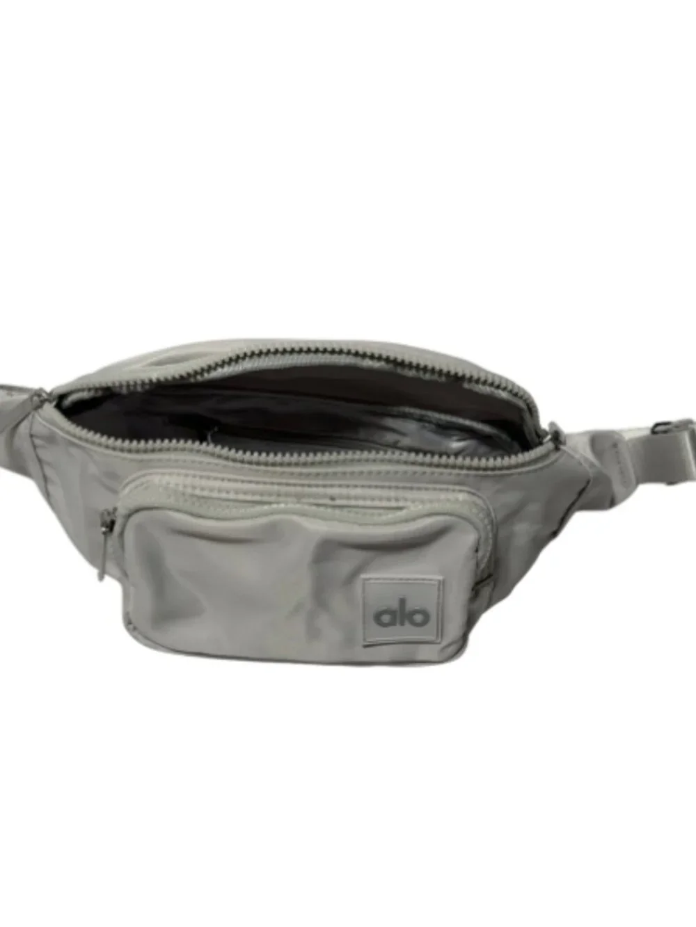 Alo Yoga Belt Bag Light Silver Crossbody Fanny Pack NWT Multi Pocket - Picture 5 of 7